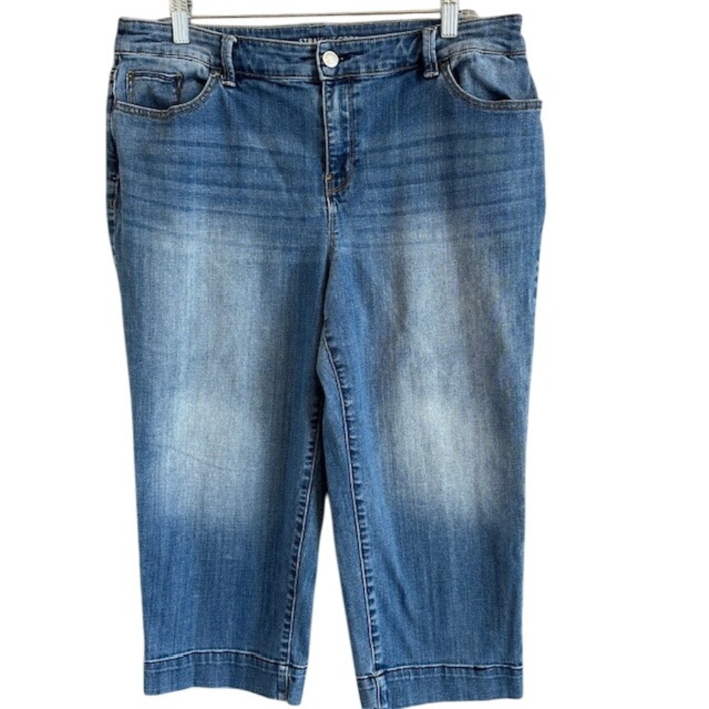Chico's‎ Platinum Straight Crop Women's Capri Stretch Jeans (2.5) 14 Petite